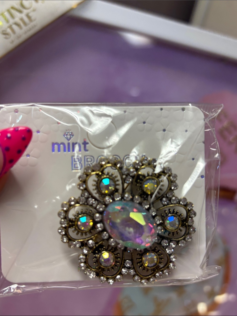 Flower Rhinestone Brooch (1) Pick 🆕 - Picture 5 of 7